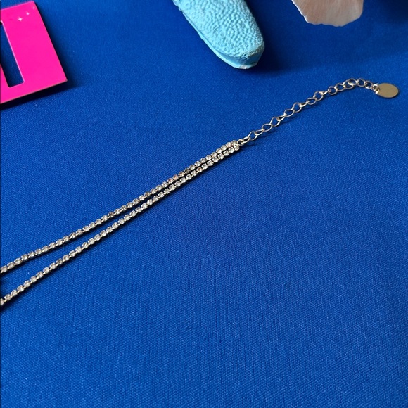 🖤HTF🔺ICING x Sliving by Paris Hilton Gold THAT’S HOT Crystal Choker Necklace - Picture 7 of 11